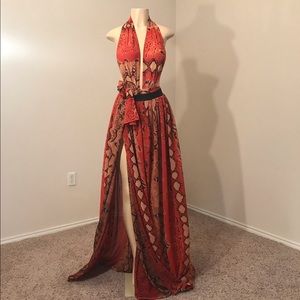 Snakeskin 2piece Maxi Skirt set